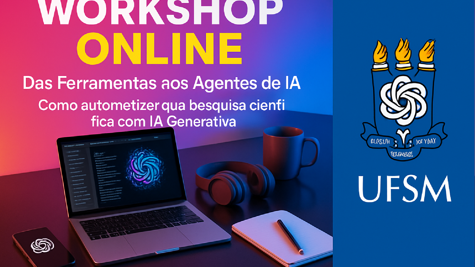 Imagem ilustrativa sobre Workshop Online: Das Ferramentas aos Agentes de IA — Como automatizar sua pesquisa científica com IA